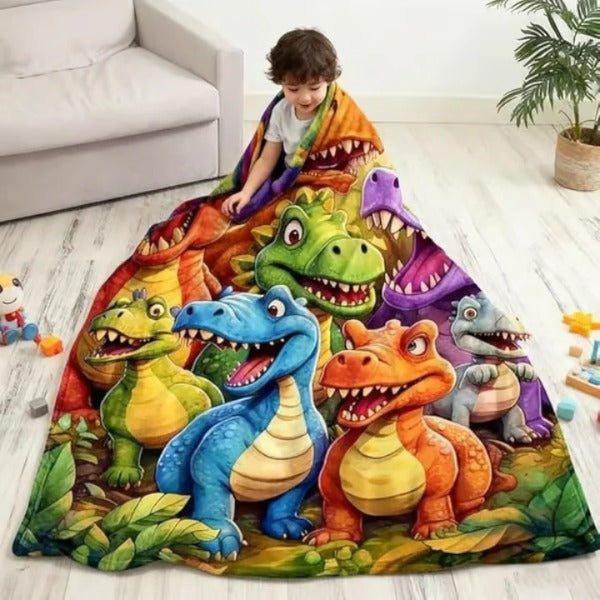Manta Dino 3D real de algodón pima