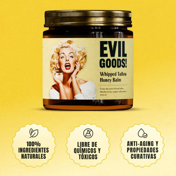 🌿EVIL GOODS - Bálsamo de miel y sebo de res Anti-Envejecimiento