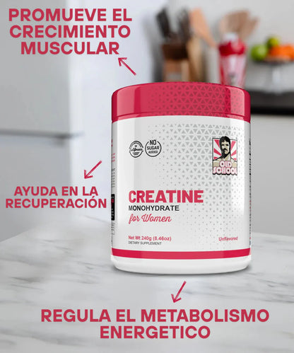 Creatina Monohidratada Premium para Mujeres con Colágeno y BCAA
