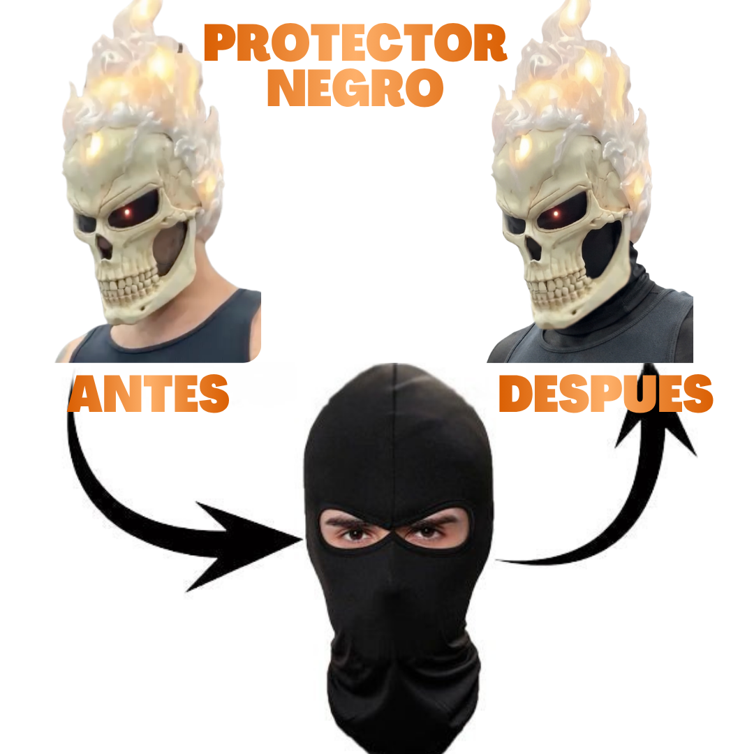 Mascarilla protectora negra para Halloween 💀🔥