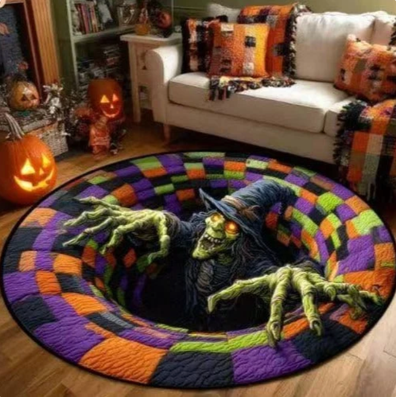 🎃 Alfombra 3D Esqueleto Vórtice - Halloween