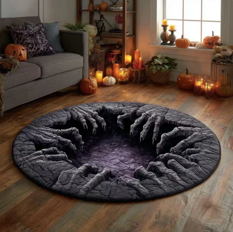 🎃 Alfombra 3D Esqueleto Vórtice - Halloween