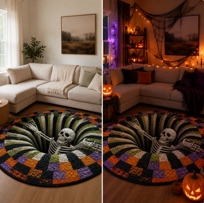 🎃 Alfombra 3D Esqueleto Vórtice - Halloween