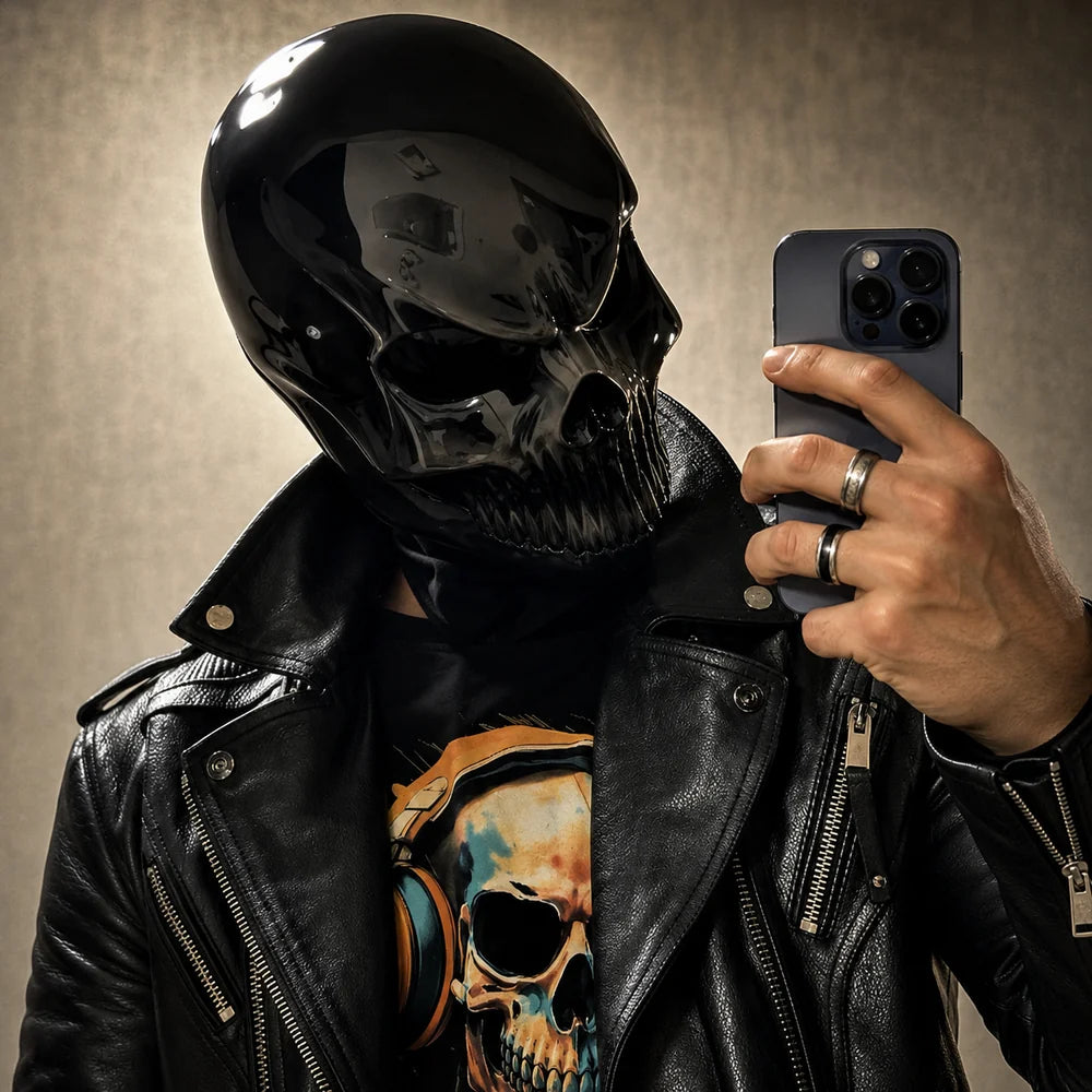 Casco de Motocicleta Calavera 3D