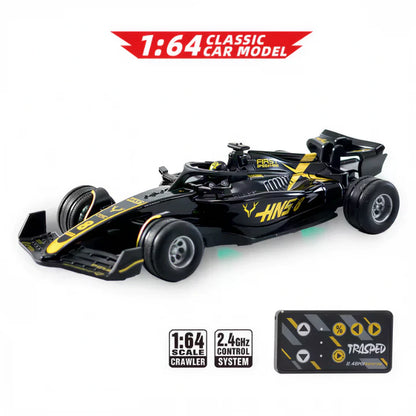 Auto de Fórmula 1 de metal a escala 1:64 con control remoto de alta precisión.