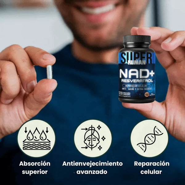 💊NAD + Resveratrol - Cápsulas de Reparación Celular Antienvejecimiento y Energía Extra.