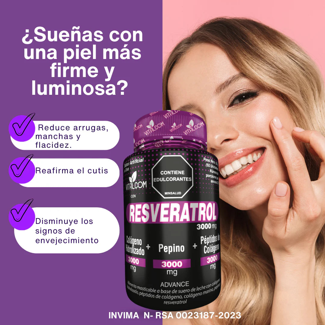 🍇 RESVERATROL – Antioxidante, Rejuvenecedor y Protector Celular
