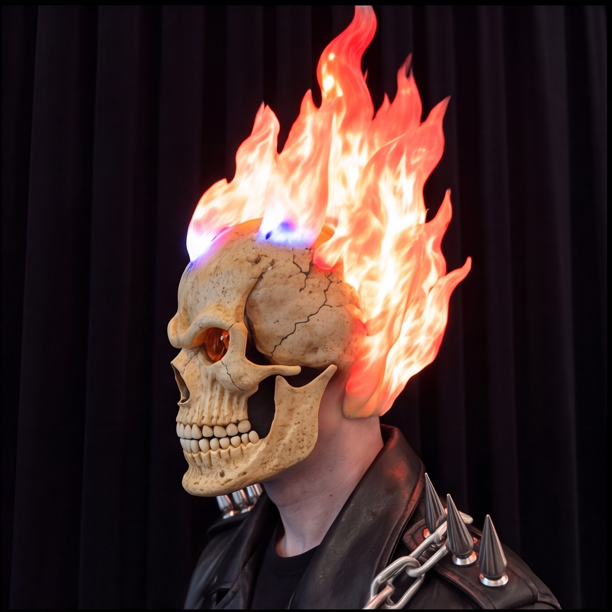 Máscara de calavera llameante 💀🔥