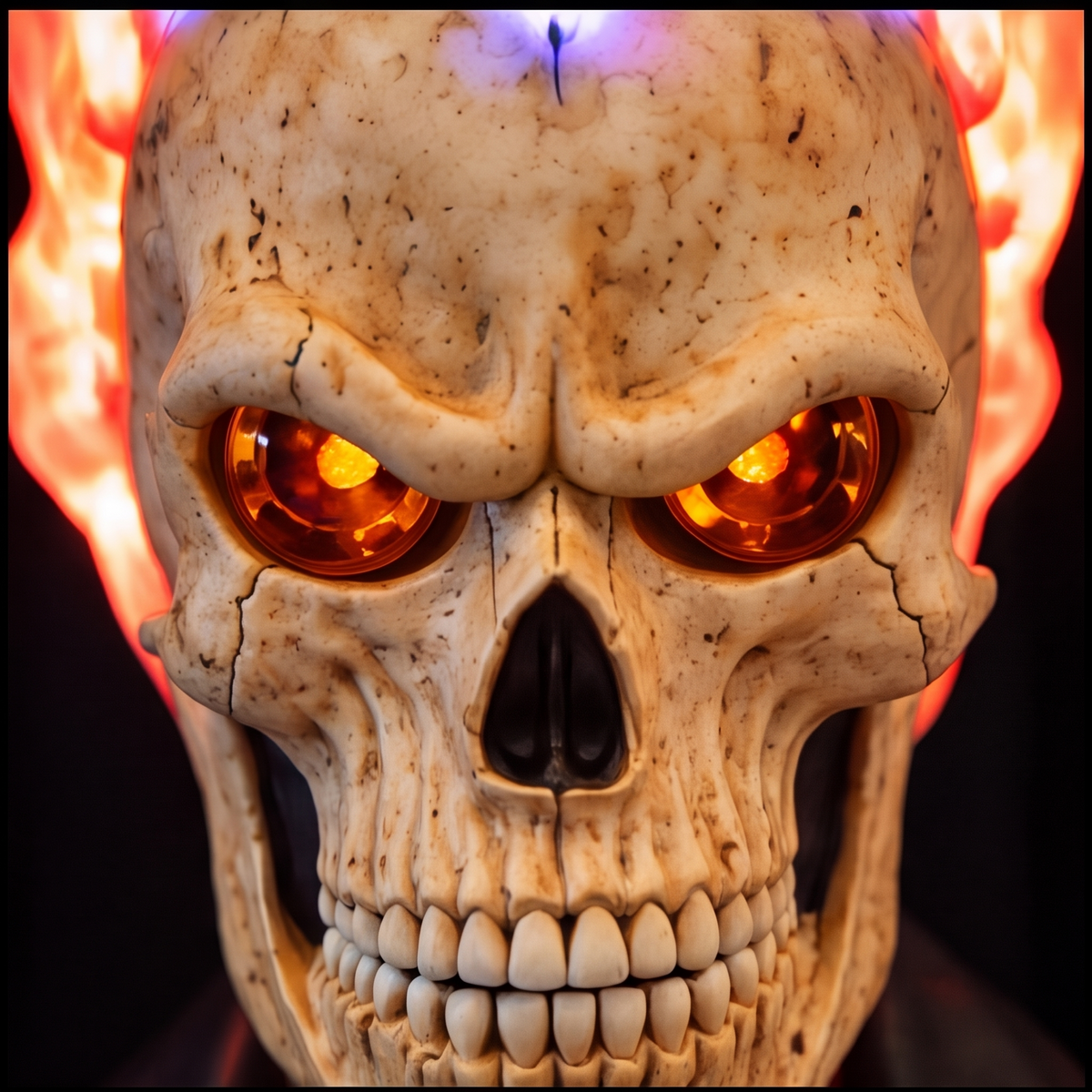 Máscara de calavera llameante 💀🔥