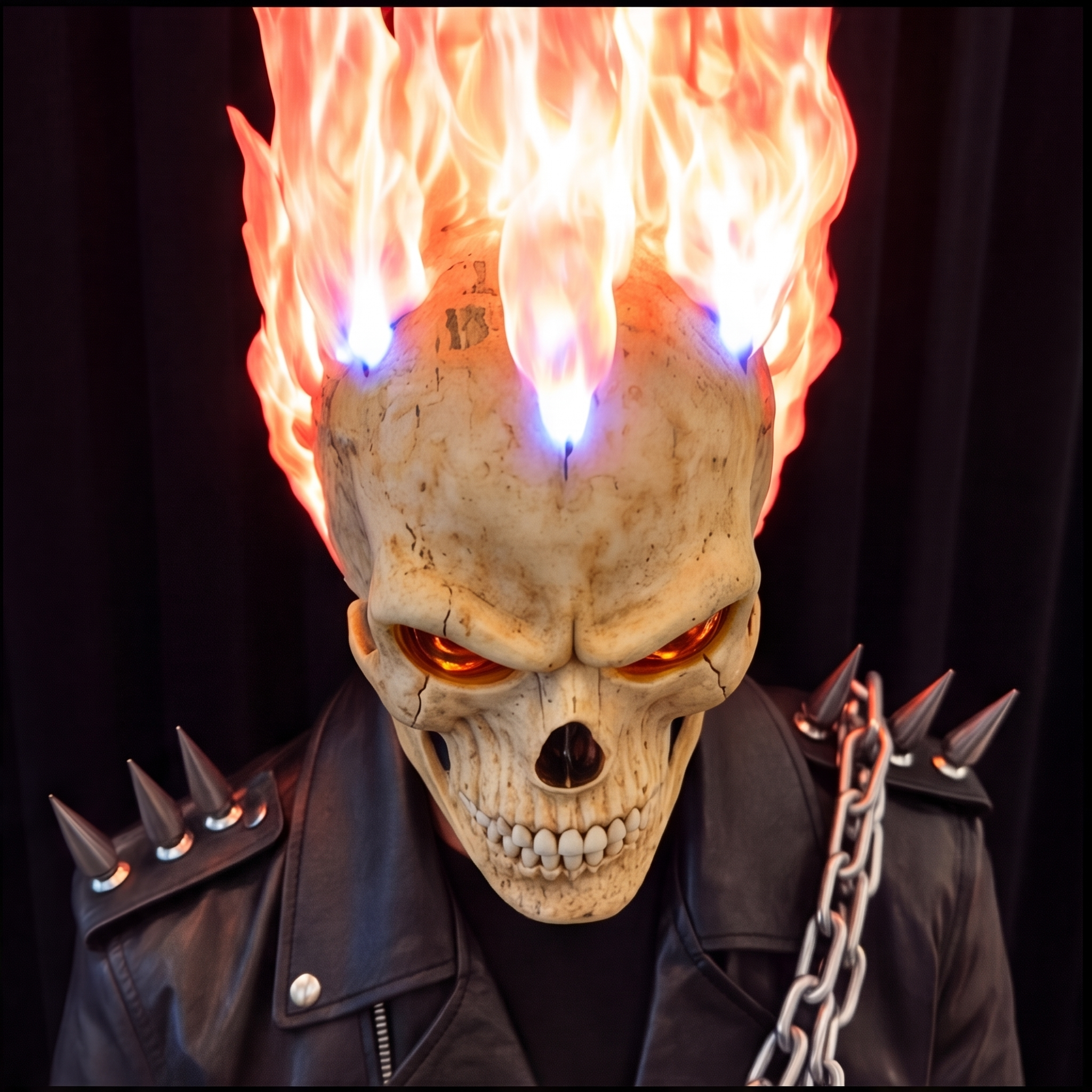 Máscara de calavera llameante 💀🔥