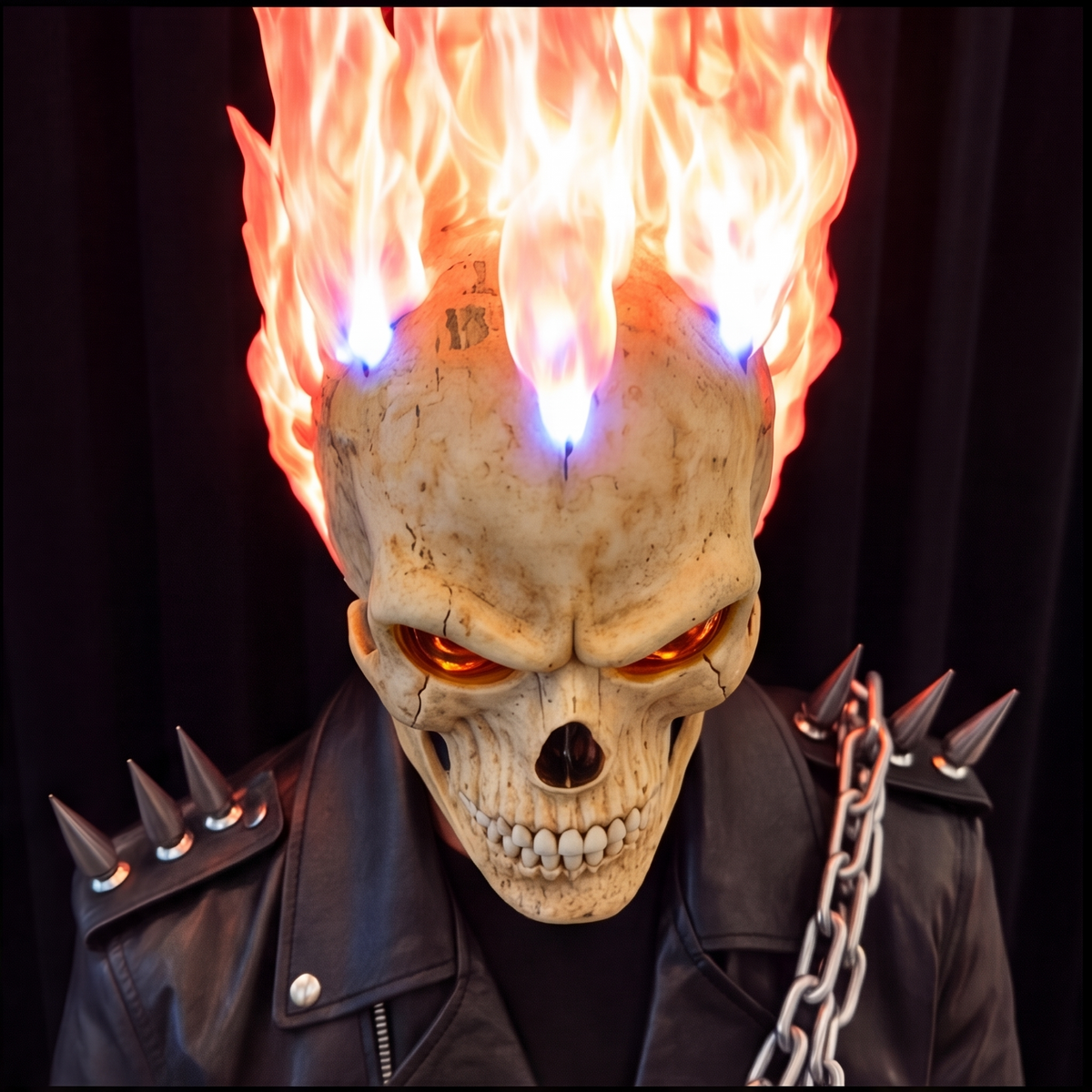 Máscara de calavera llameante 💀🔥