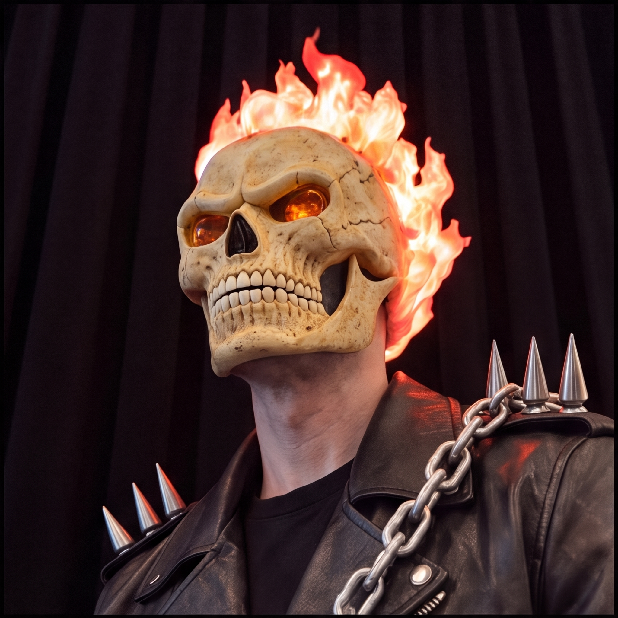Máscara de calavera llameante 💀🔥